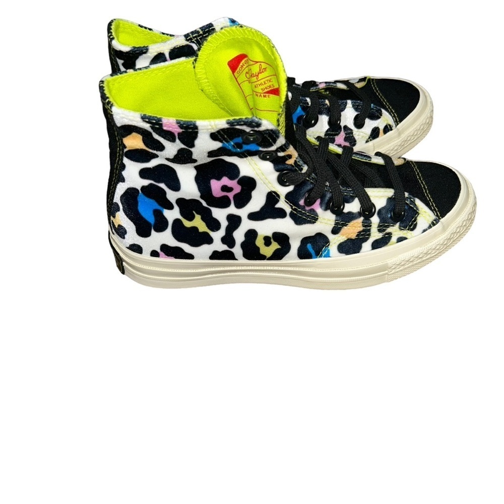 Womens Converse Chuck 70 Hi Skate Comfy Velvet Leopard Canvas sneakers size 6.5